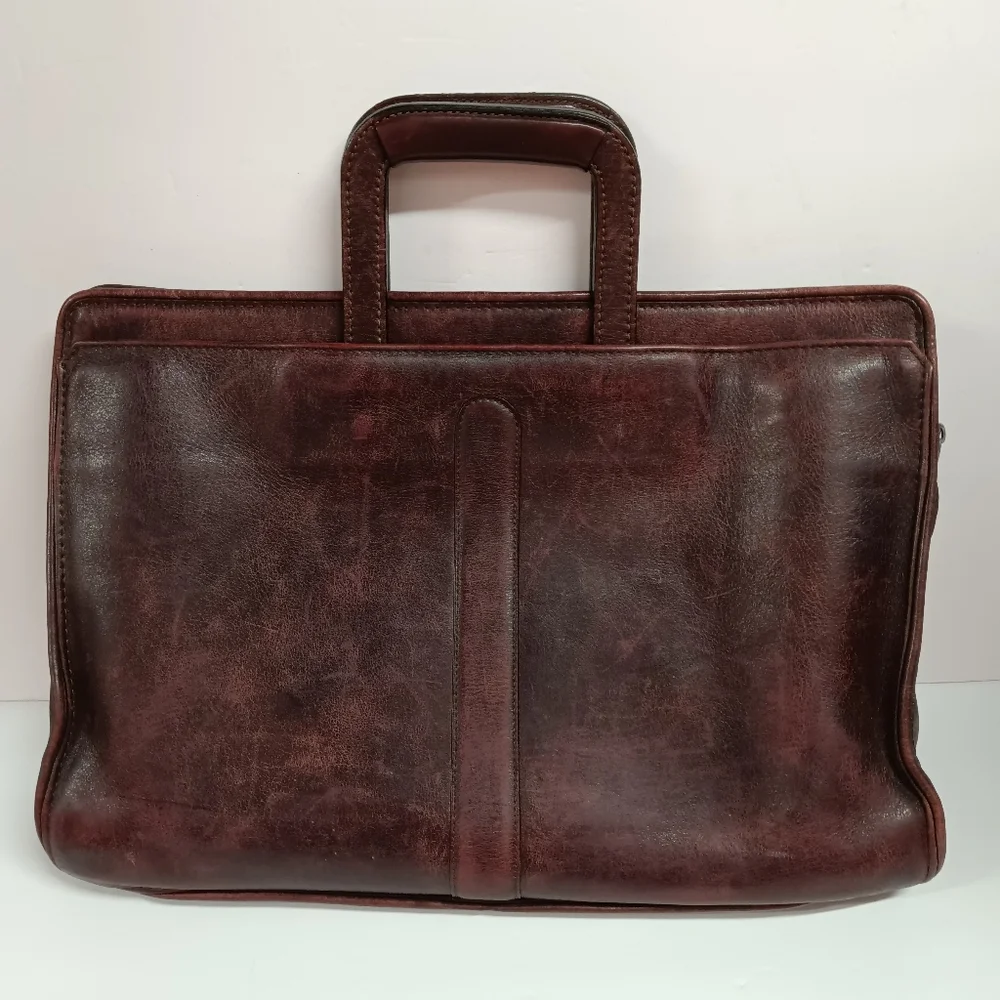 USA Genuine Leather Distressed Portfolio Briefcase Attache' Vintage